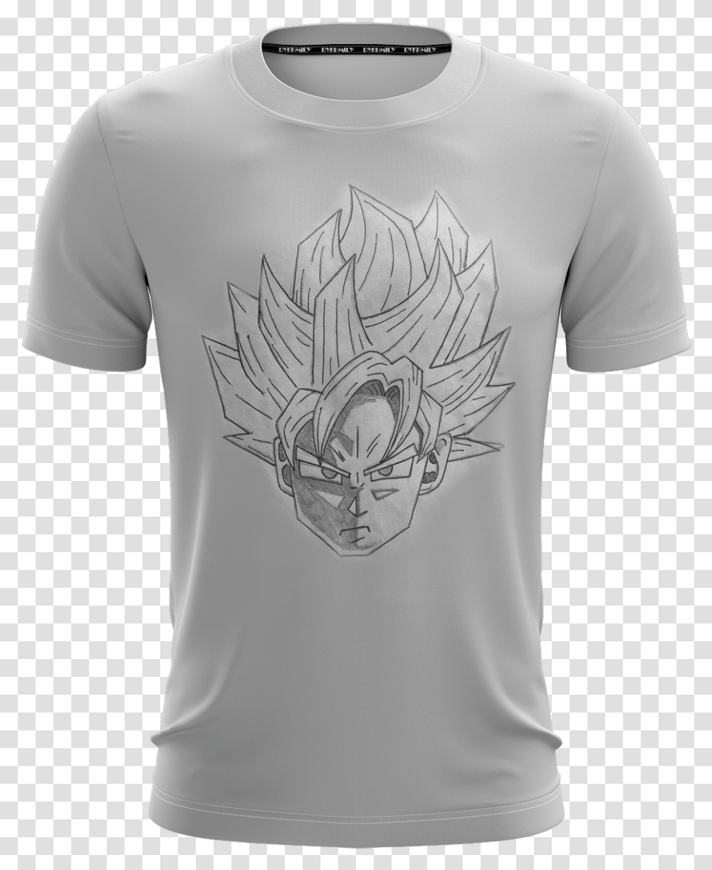 Dragon Ball Super Goku Blue Saiyan Doodle Fan Art T Shirt, Clothing, Apparel, T-Shirt, Sleeve Transparent Png