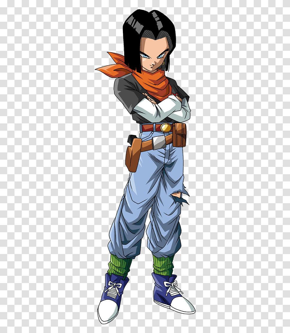 Dragon Ball Z Android 17, Person, Shoe, Comics Transparent Png