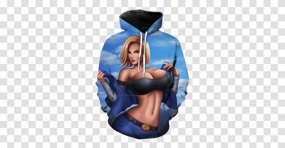 Dragon Ball Z Android 18 Clothing Sexy Android 18 Hoodie Hoodie, Person, Lingerie, Underwear, Costume Transparent Png