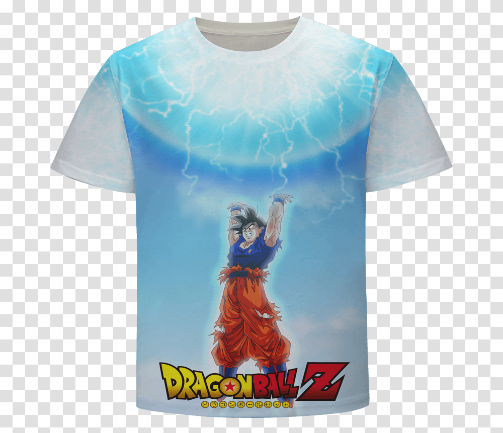 Dragon Ball Z Cool Goku Spirit Bomb Energy Art T Shirt Saiyan Stuff Goku Spirit Bomb Tshirt, Clothing, Apparel, Person, Human Transparent Png