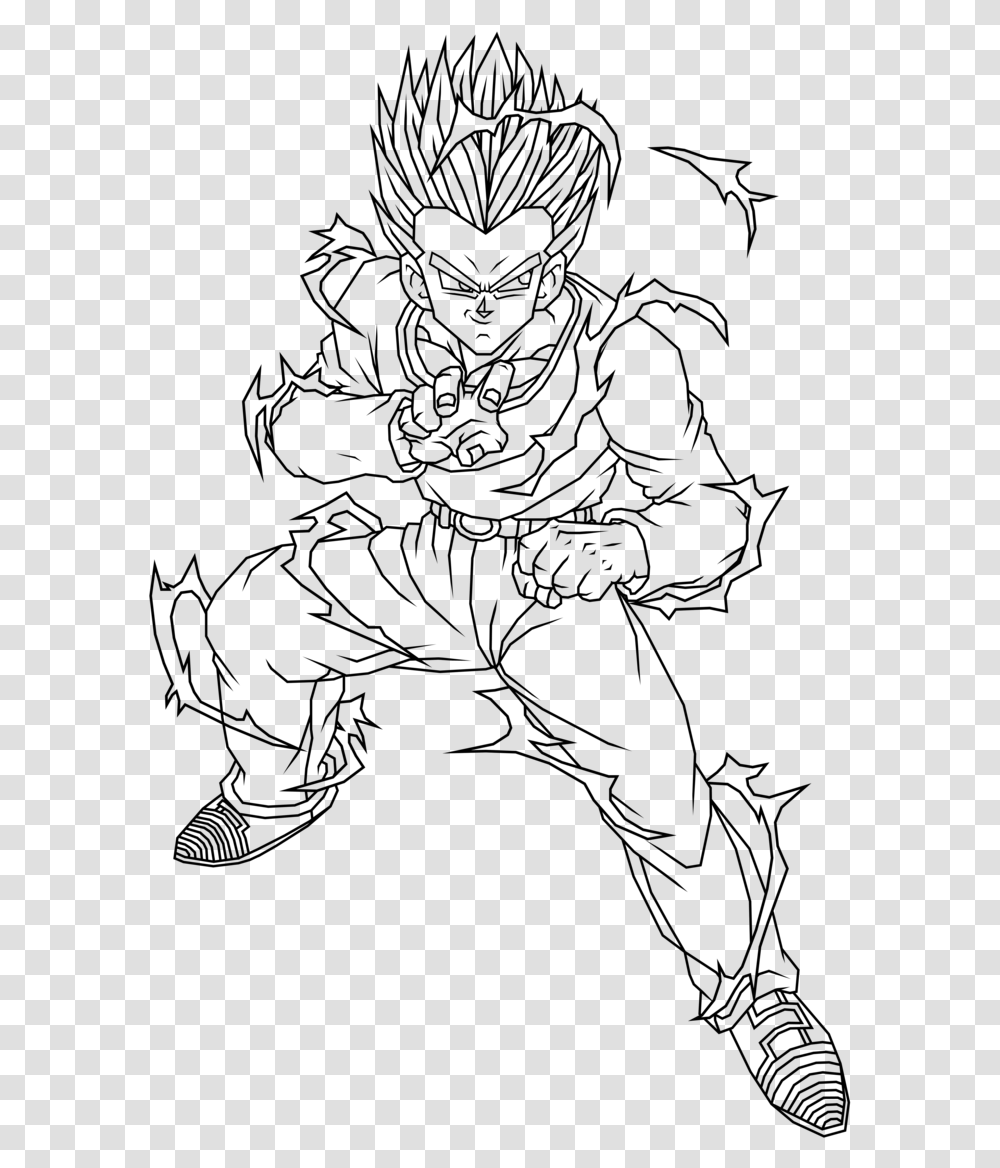 Dragon Ball Z Goten Coloring Pages Dragon Ball Coloring Pages Gohan, Gray, World Of Warcraft Transparent Png