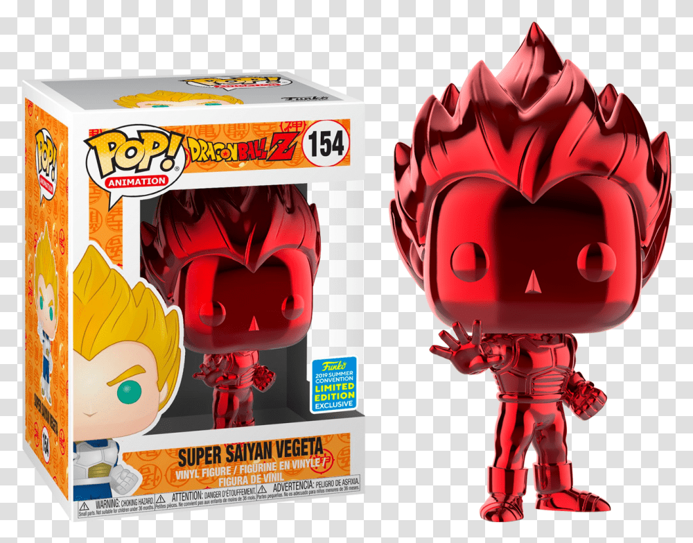 Dragon Ball Z Super Saiyan Vegeta Red Chrome Sdcc19 Pop Vinyl Figure Super Saiyan Vegeta Red Chrome, Toy, Graphics Transparent Png