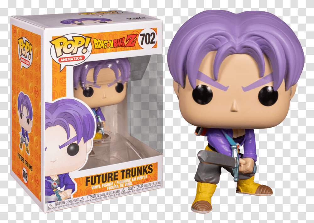 Dragon Ball Z Trunks New Pose Funko Pop Vinyl Figure Funko Pop Dragon Ball Trunks, Doll, Toy, Figurine, Person Transparent Png