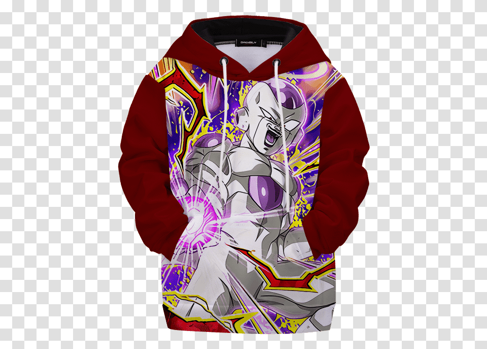 Dragon Ball Z White Frieza Comic Style Long Sleeve, Clothing, Apparel, Sweatshirt, Sweater Transparent Png