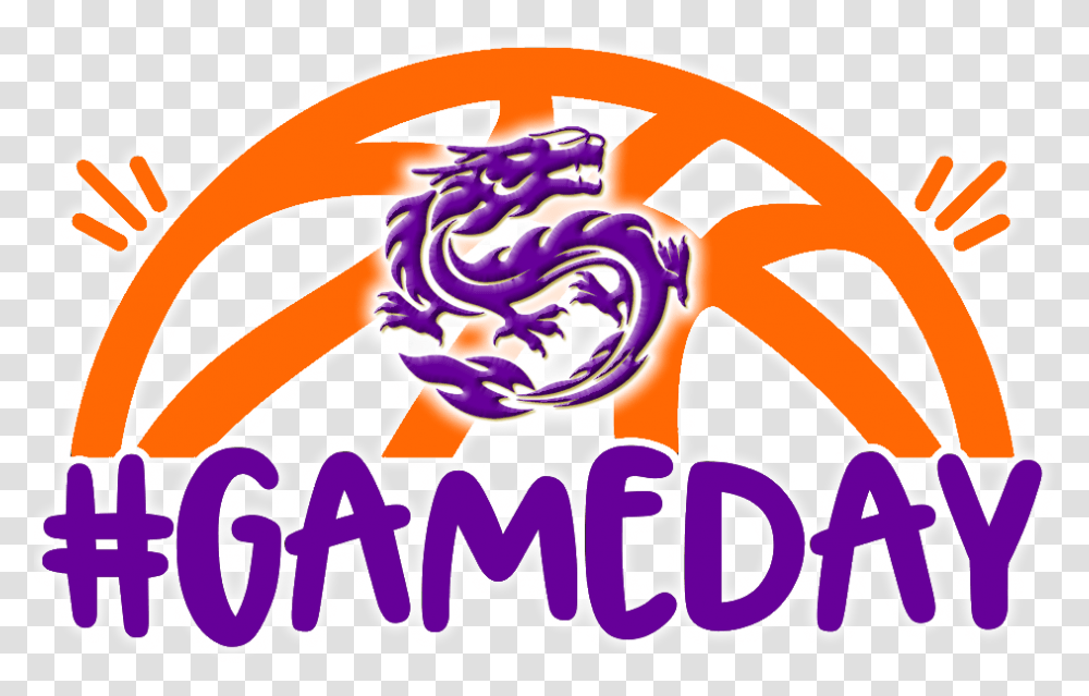 Dragon Basketball Basketball Game Day Clipart, Label, Purple Transparent Png
