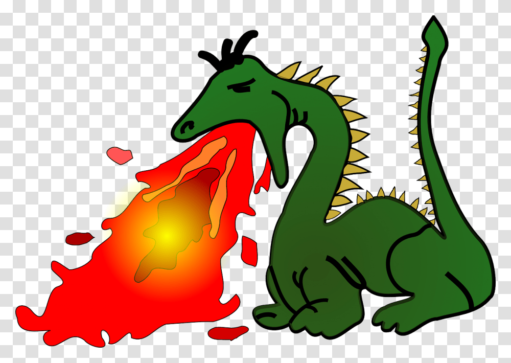Dragon Blowing Fire Cartoon Transparent Png