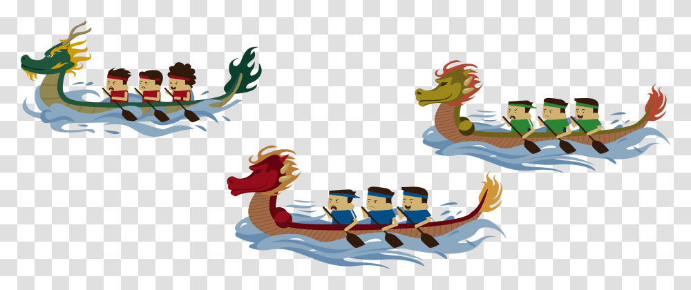 Dragon Boat Festival Cartoon, Vehicle, Transportation, Gondola Transparent Png
