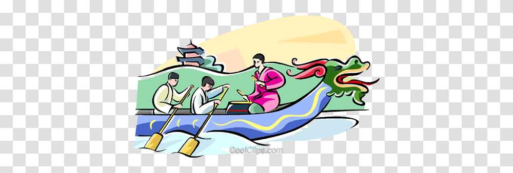 Dragon Boat Festival Royalty Free Vector Clip Art Illustration, Person, Transportation, Oars, Vehicle Transparent Png