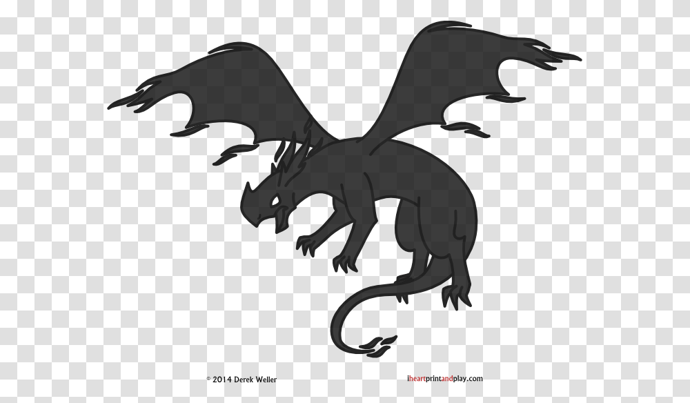 Dragon Carnivora Cartoon Silhouette Black Illustration, Hammer, Tool, Hook, Claw Transparent Png