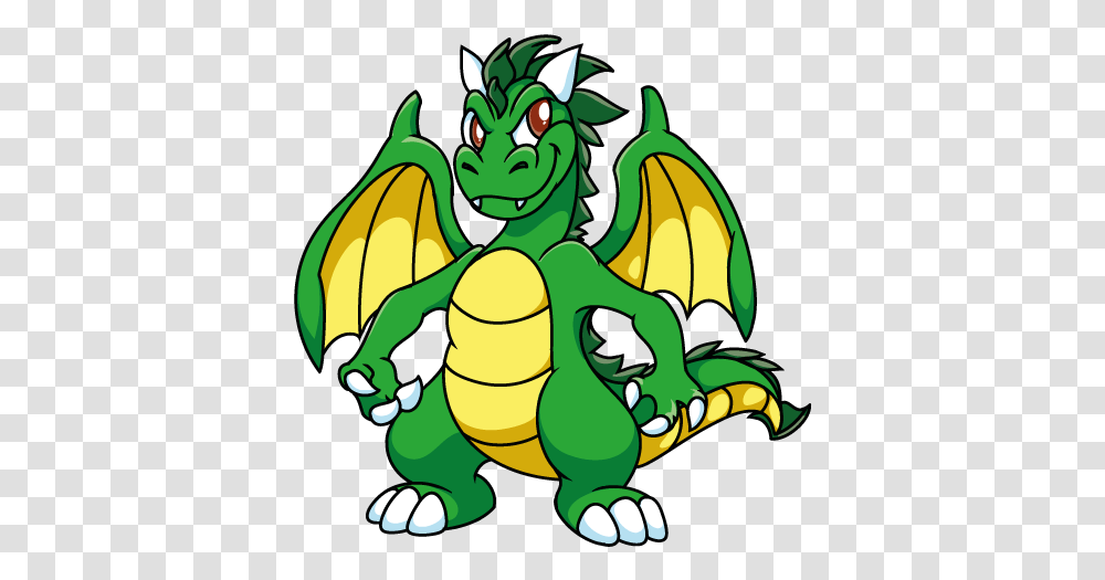 Dragon Cartoon Green And Yellow Dragon Transparent Png