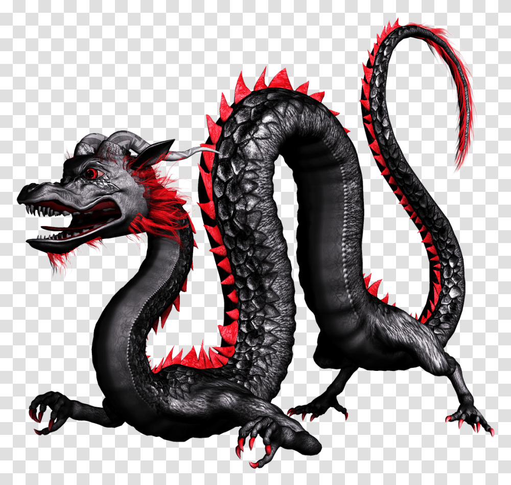 Dragon Chinese Black And Red Black And Red Chinese Dragon Transparent Png