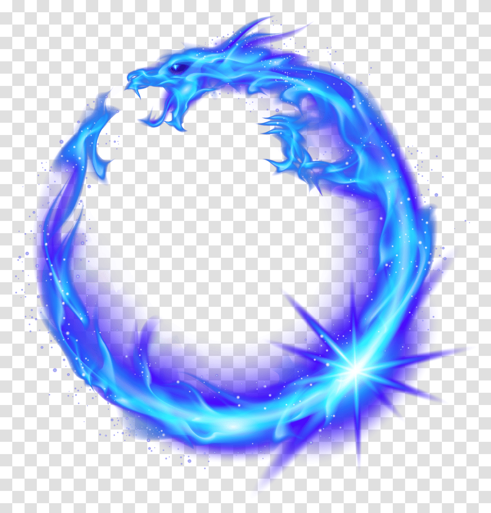 Dragon Circle Flame Fire Combustion Blue Royalty Free Blue Fire Circle Transparent Png
