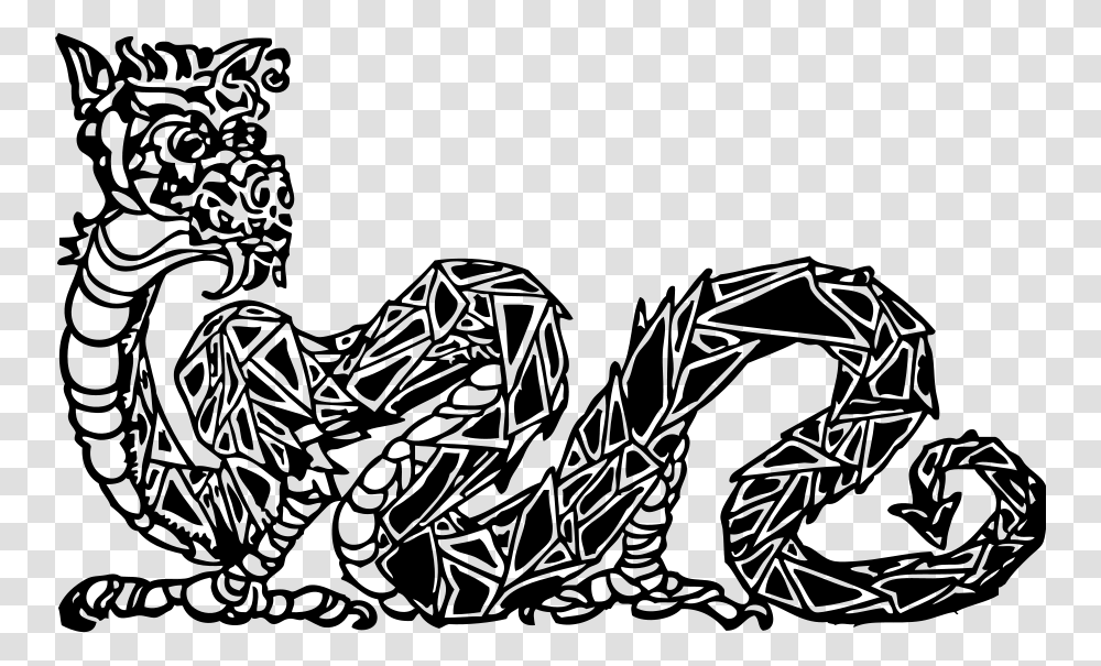 Dragon Clipart Dragon Frame Black And White, Gray, World Of Warcraft Transparent Png