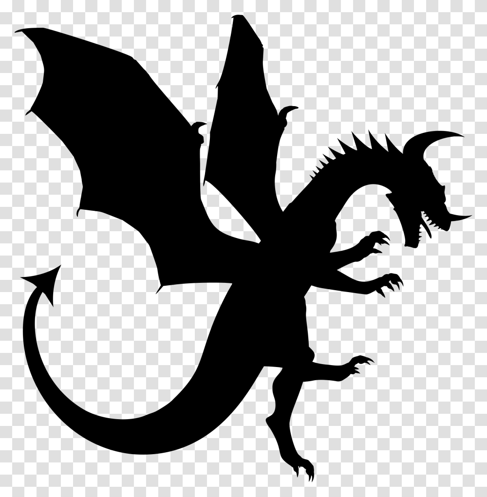 Dragon Clipart Dragon Silhouette Clipart, Gray, World Of Warcraft Transparent Png