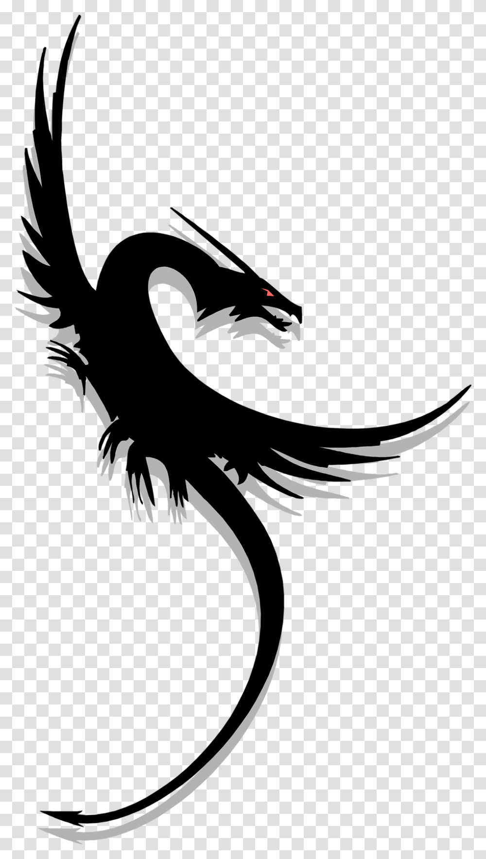 Dragon Clipart Silhouette Flying Dragon Silhouette, Stencil, Logo, Trademark Transparent Png