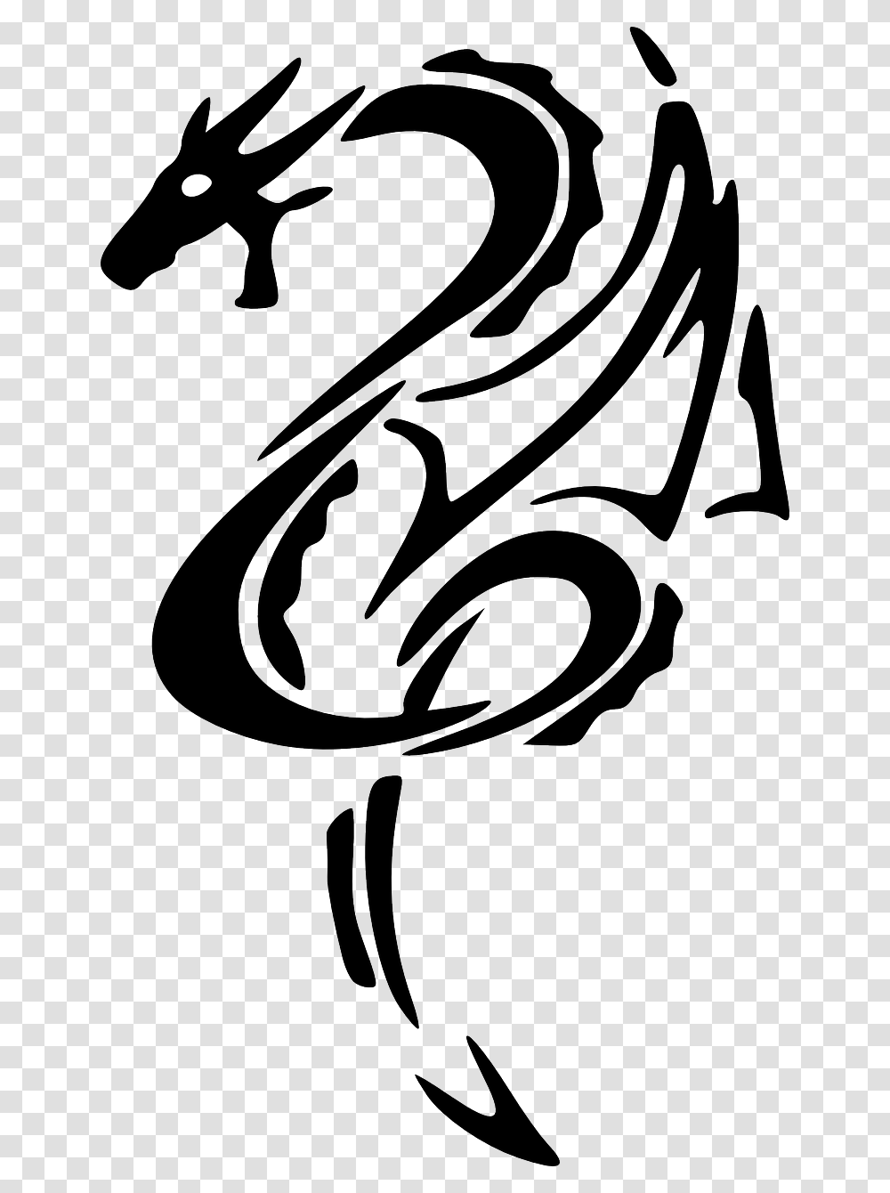 Dragon Cross Stitch Pattern Tribal Small Dragon, Stencil, Calligraphy, Handwriting Transparent Png