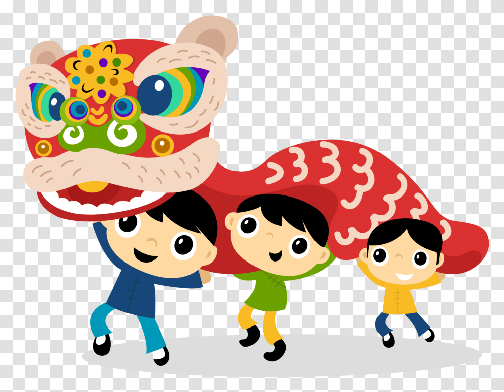 Dragon Dance Clipart Station Lunar New Year Clipart, Crowd, Food, Plant, Cream Transparent Png