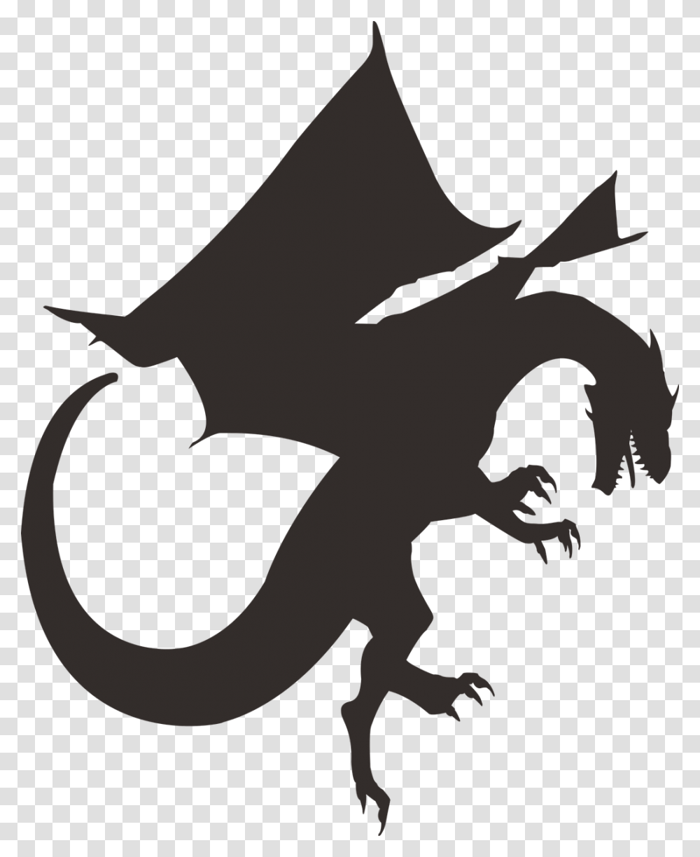 Dragon Dragon Silhouette No Background, Person, Human, Stencil Transparent Png