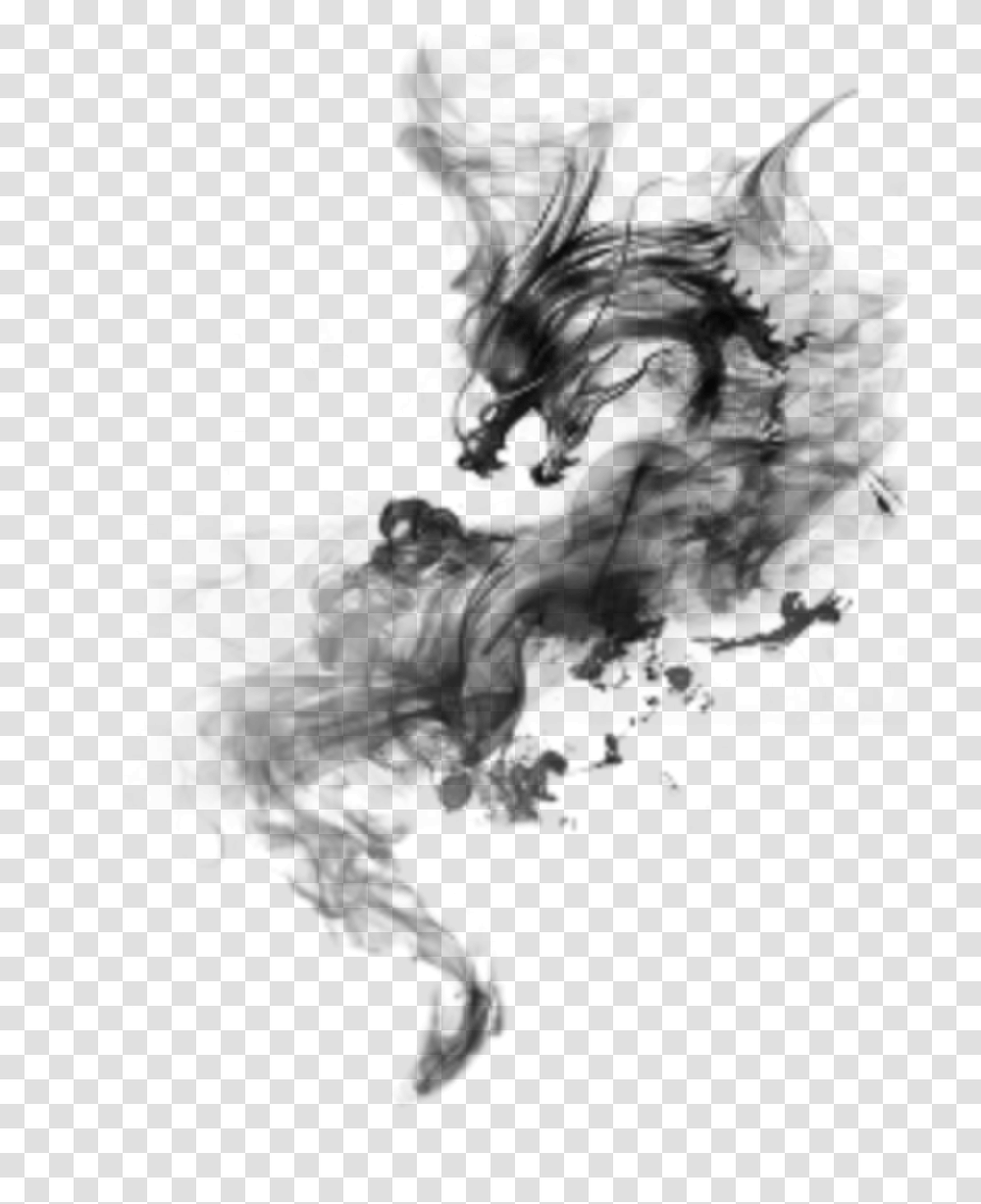 Dragon Dragons Smokedragon Smokeeffect Smoke Fantasy Chinese Ink Dragon, Nature, Outdoors, Moon, Outer Space Transparent Png