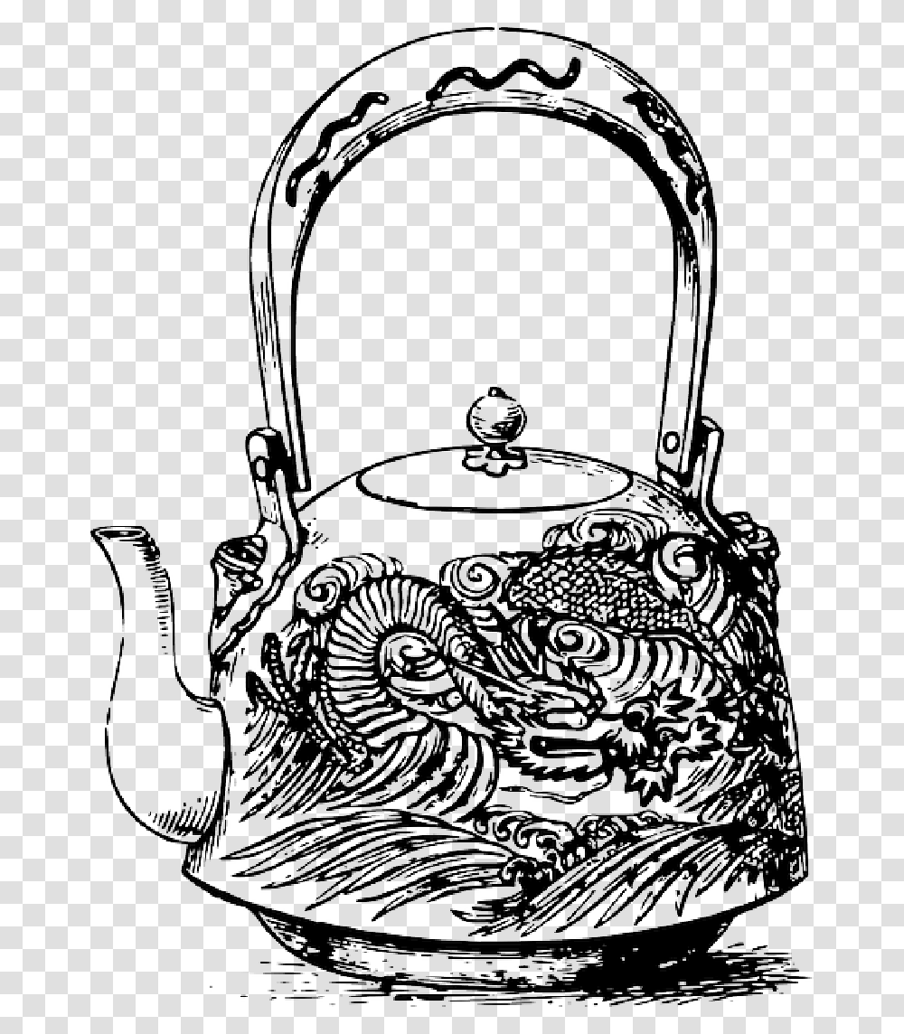 Dragon Drawing Cartoon Chinese Teapot Coffee Tea Pot Clip Art, Pottery Transparent Png