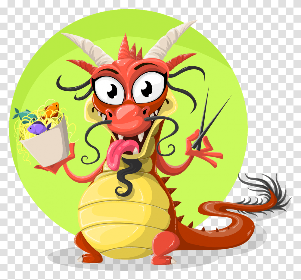Dragon Eating Chinese Food, Doodle, Drawing Transparent Png