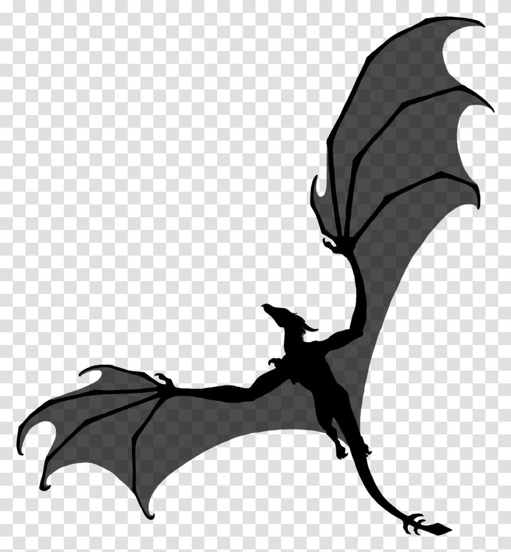 Dragon Fly Download Silhouette Dragon Flying, Gray, World Of Warcraft Transparent Png