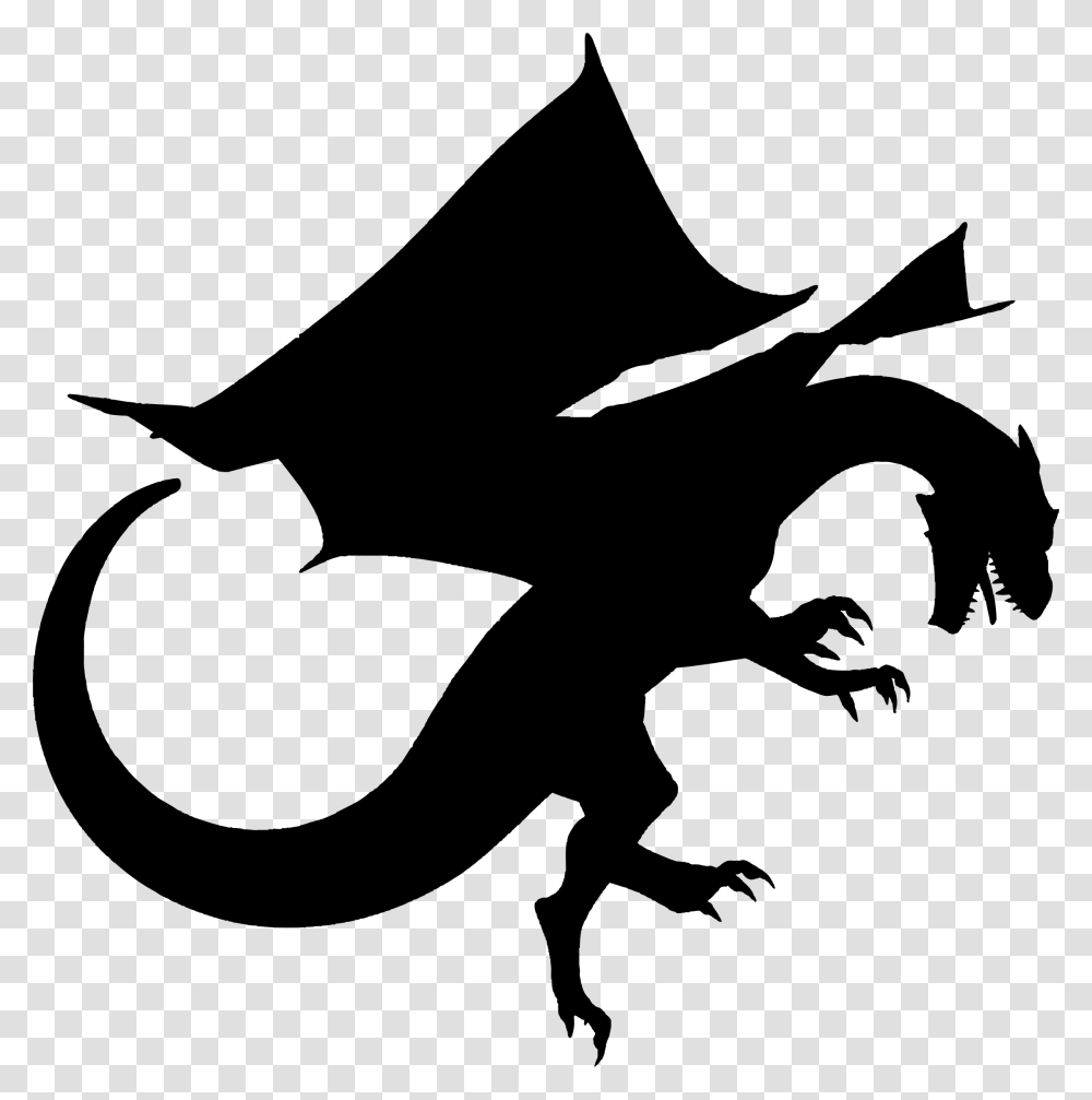 Dragon Flying Dragon Silhouette, Gray, World Of Warcraft Transparent Png