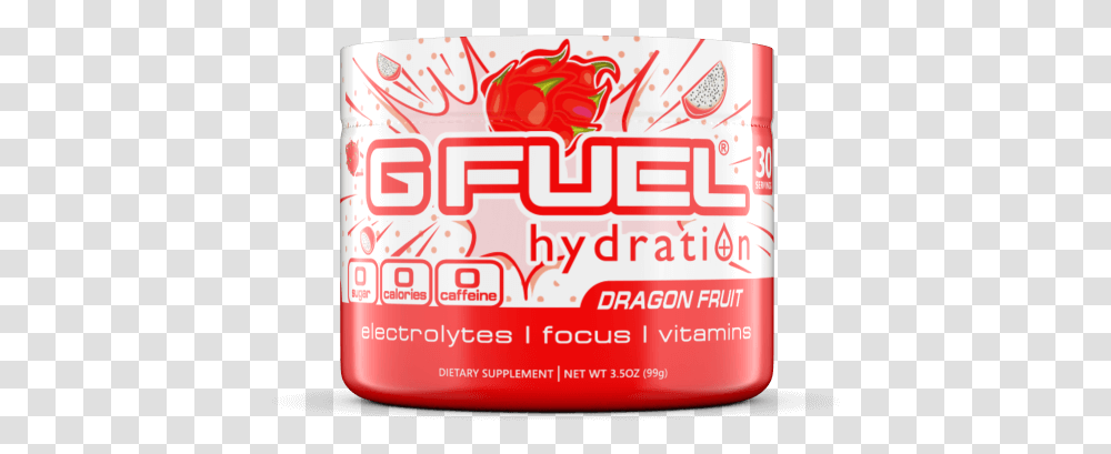 Dragon Fruit Caffeine Free G Fuel Fazeberry Hydration, Label, Text, Ketchup, Food Transparent Png