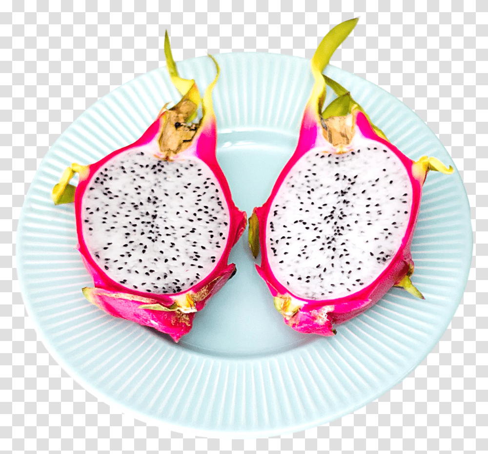 Dragon Fruit On Plate, Plant, Food, Produce, Dish Transparent Png