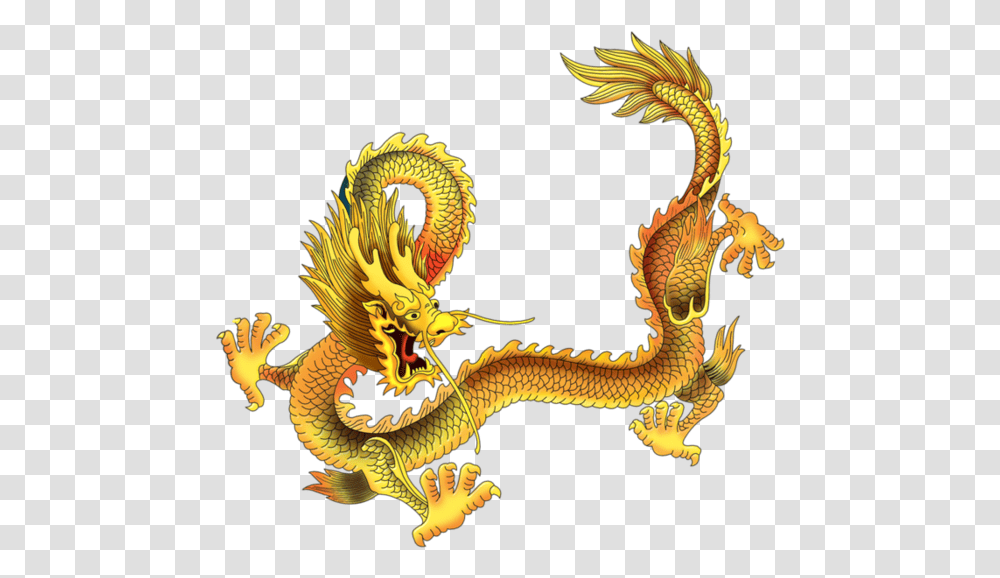 Dragon Japanese Yellow, Dinosaur, Reptile, Animal Transparent Png