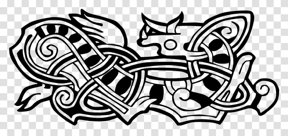 Dragon Knotwork Dragons Celtic Dragon Knot Jelling Style Art, Emblem, Pattern Transparent Png