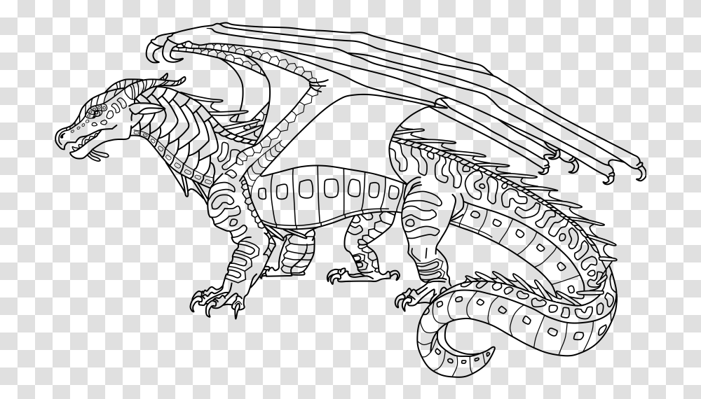 Dragon Line Art The X Files Coloring Book Wings Of Fire Dragon Base, Gray Transparent Png