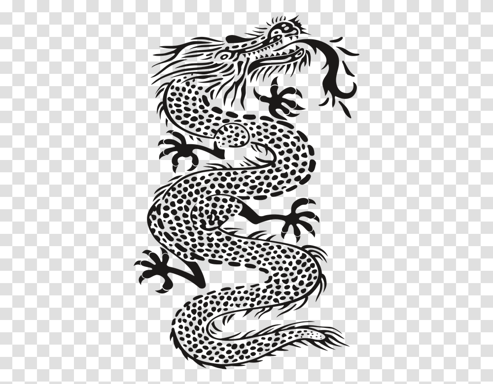 Dragon Monster Black Tattoo No Background Teeth Dragon Tattoo Background, Snake, Reptile, Animal Transparent Png