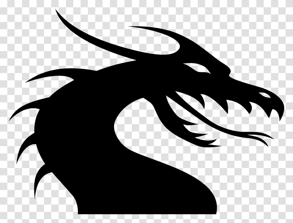 Dragon Monster Silhouette Chinese Dragon Easy Dragon Clip Art, Gray, World Of Warcraft Transparent Png