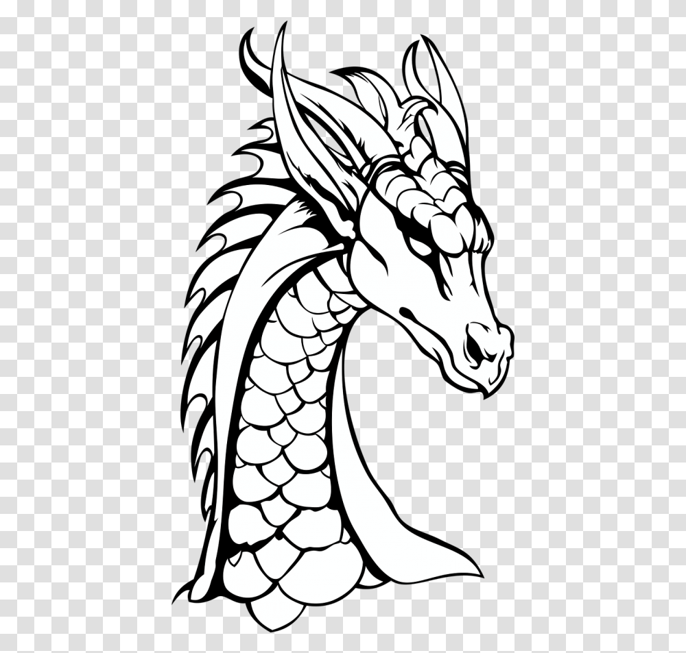 Dragon Neck The Head Of The Dragon Black And White Transparent Png