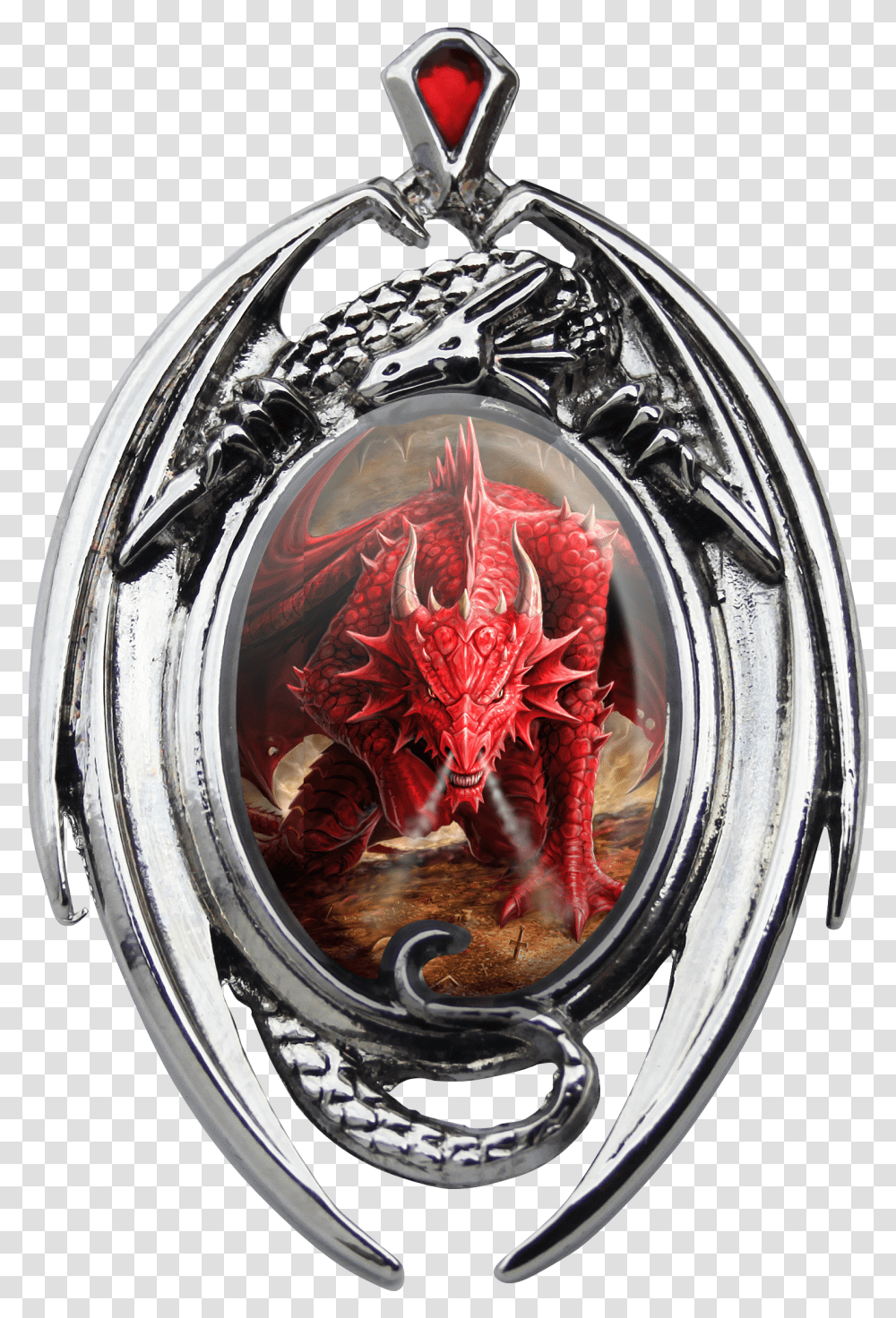 Dragon Pendant Holding Stone Transparent Png