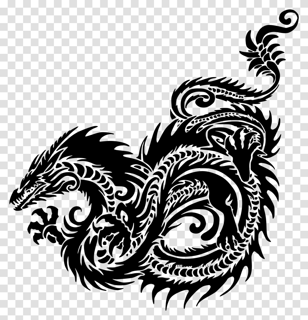 Dragon Silhouette Black Chinese Dragons, Gray, World Of Warcraft Transparent Png