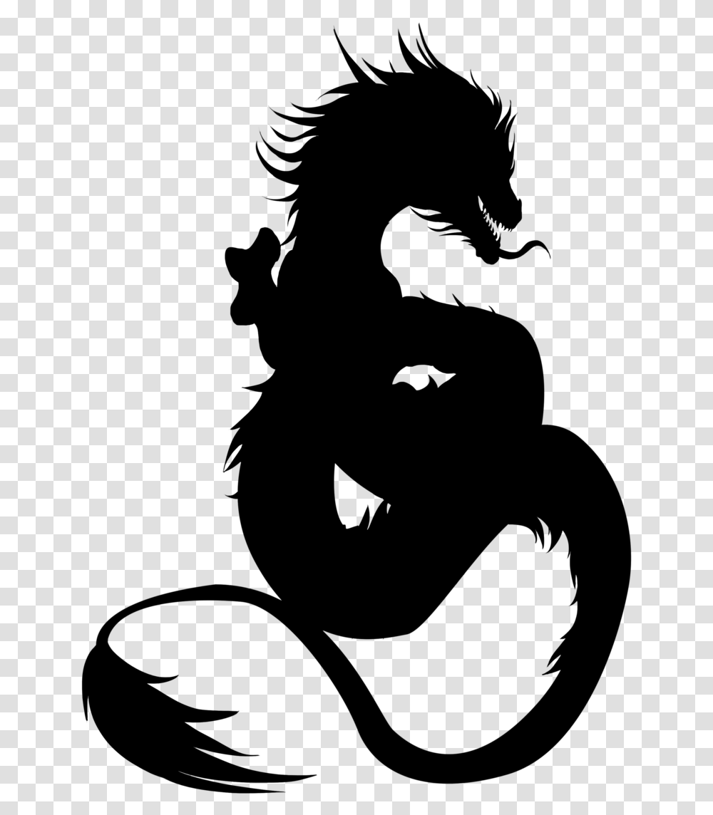 Dragon Silhouette Chinies Dragon Image, Gray, World Of Warcraft Transparent Png