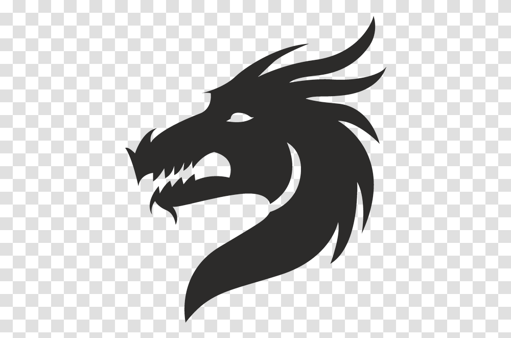 Dragon Silhouette Clip Art Dragon Head Clipart Black And White, Animal, Mammal, Snout Transparent Png