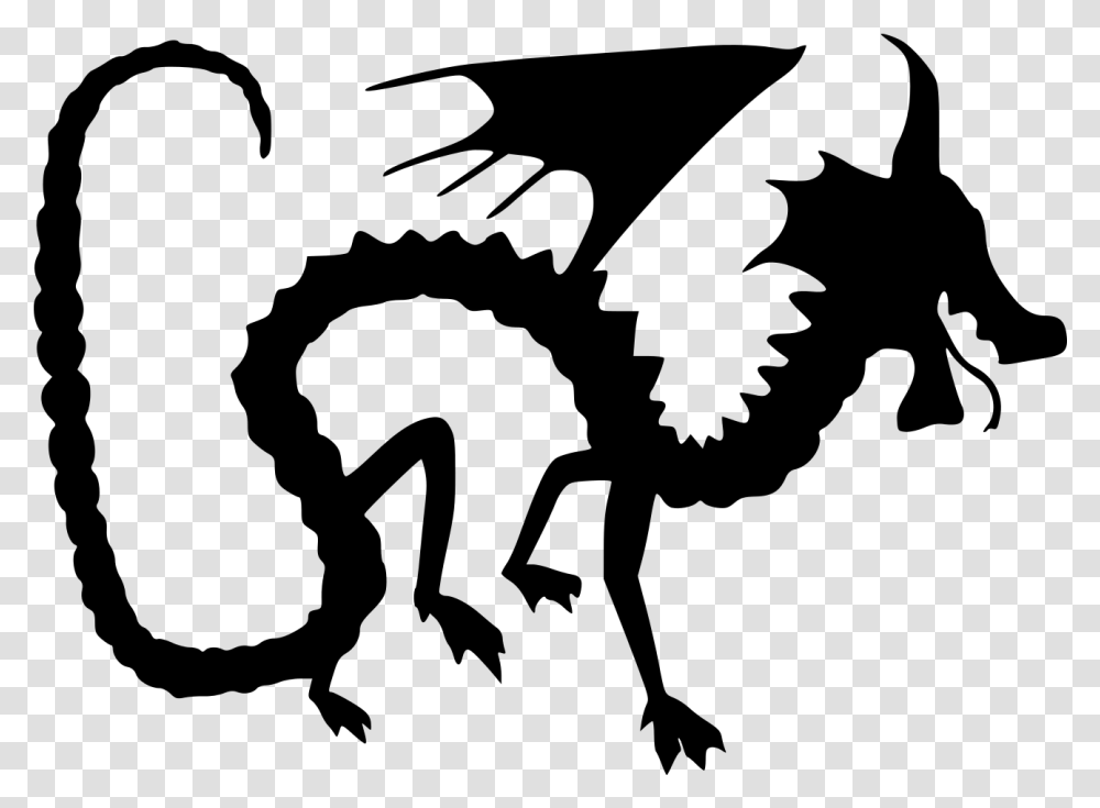 Dragon Silhouette Clip Art Illustration, Gray, World Of Warcraft Transparent Png