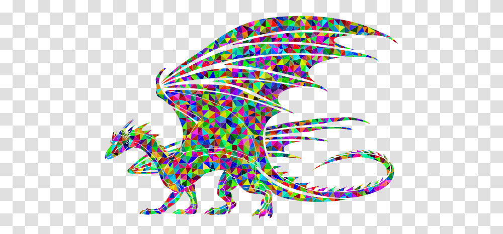 Dragon Silhouette Prismatic Pattern Dragon Black And White Clipart, Light Transparent Png