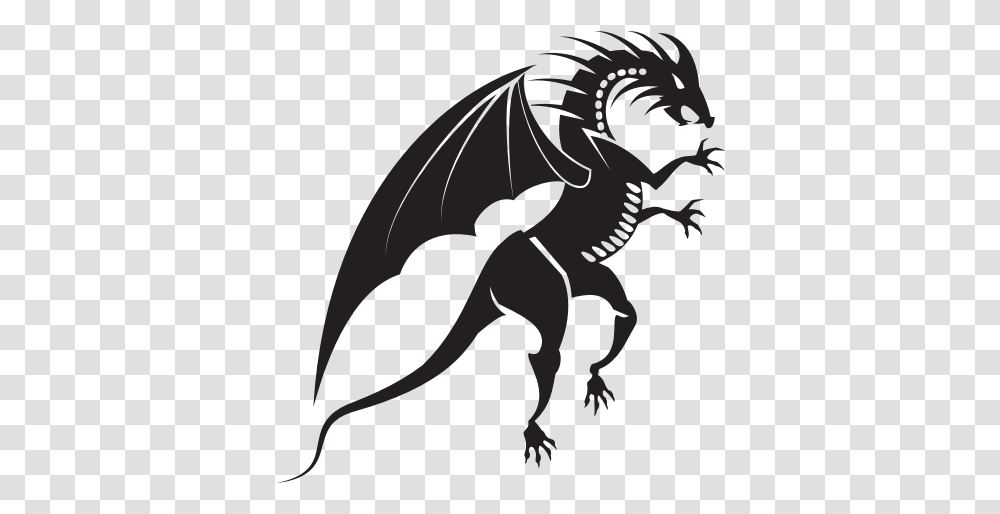 Dragon Silhouette Tribal Style Vector Graphics Transparent Png