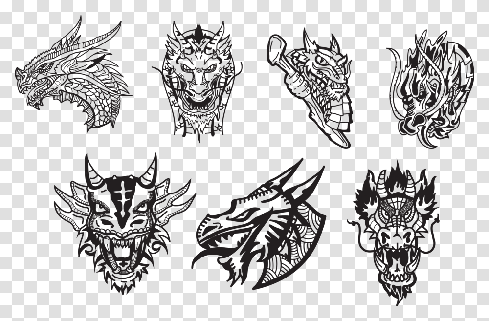 Dragon Skull Clipart Dragon Face, Stencil, Skin Transparent Png
