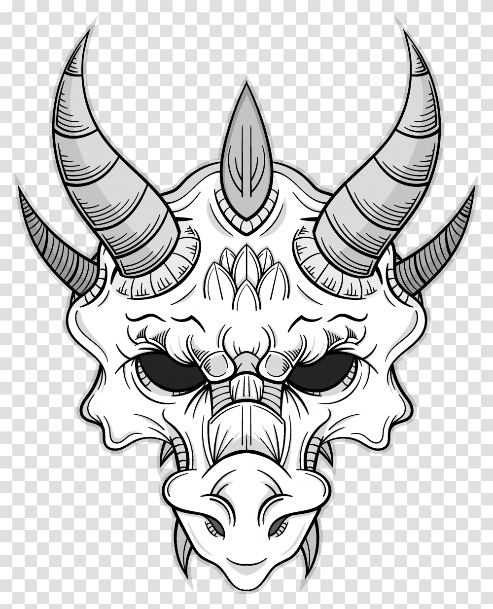 Dragon Skull Collections Drawing Of A Dragon Skull, Architecture, Building, Art, Statue Transparent Png