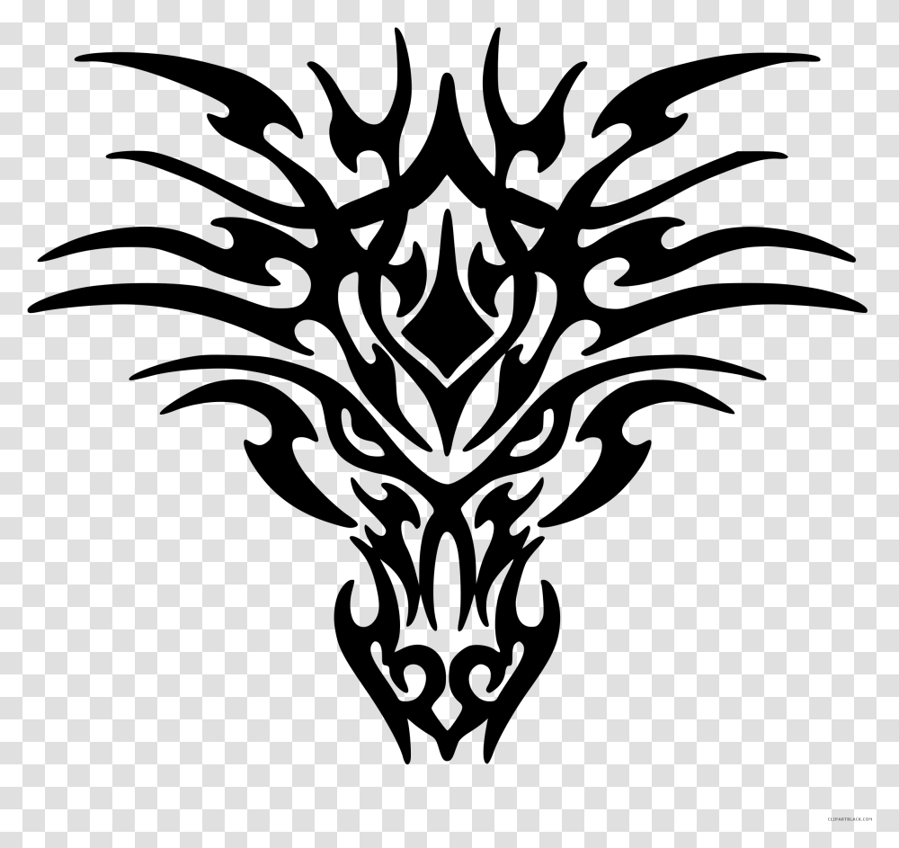 Dragon Tattoo Animal Free Black White Clipart Images Tattoo, Gray, World Of Warcraft Transparent Png