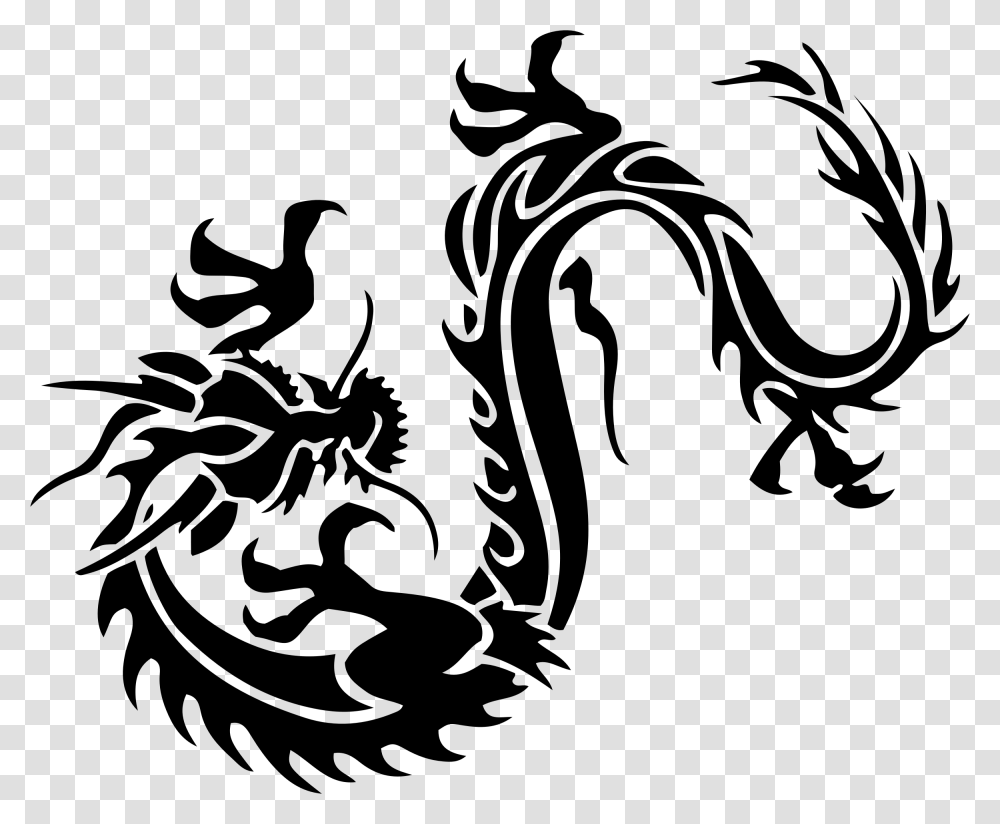 Dragon Tattoo Clip Art Black Chinese Dragon, Gray, World Of Warcraft Transparent Png