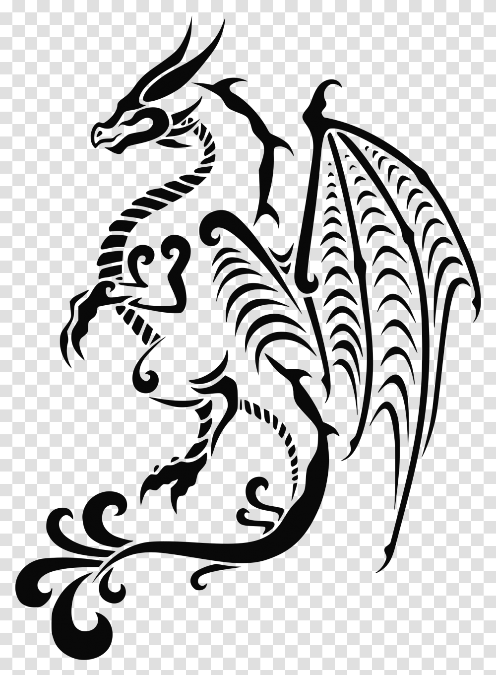 Dragon Tattoo Clip Arts Dragon Black And White Clipart Transparent Png