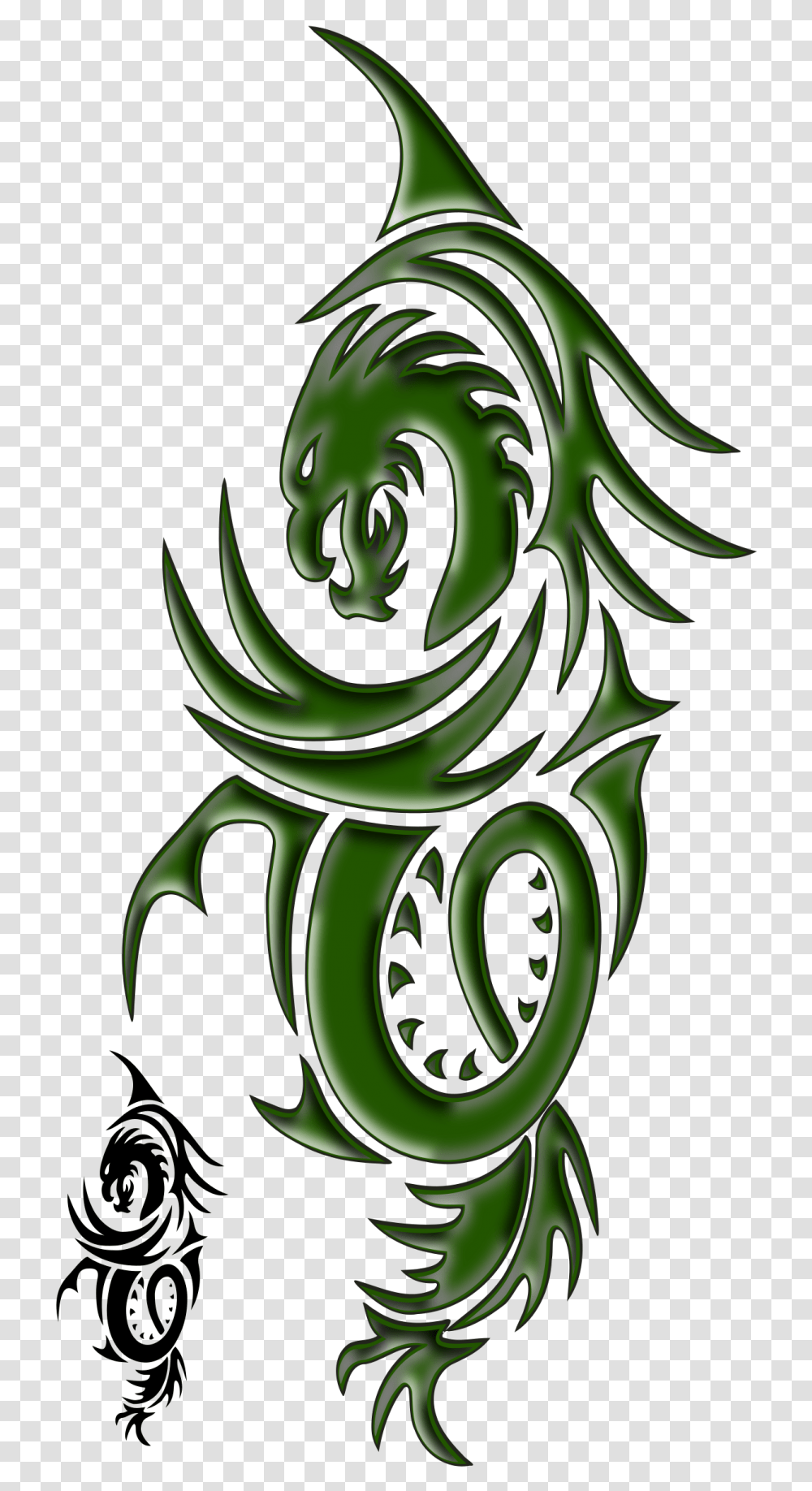 Dragon Tattoo Image Green Tattoo, Plant Transparent Png