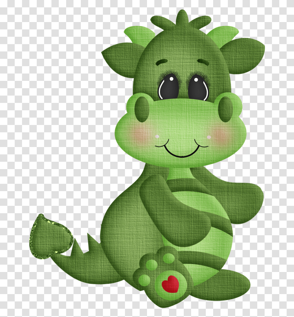 Dragon Valentine Clipart, Green, Plush, Toy, Plant Transparent Png