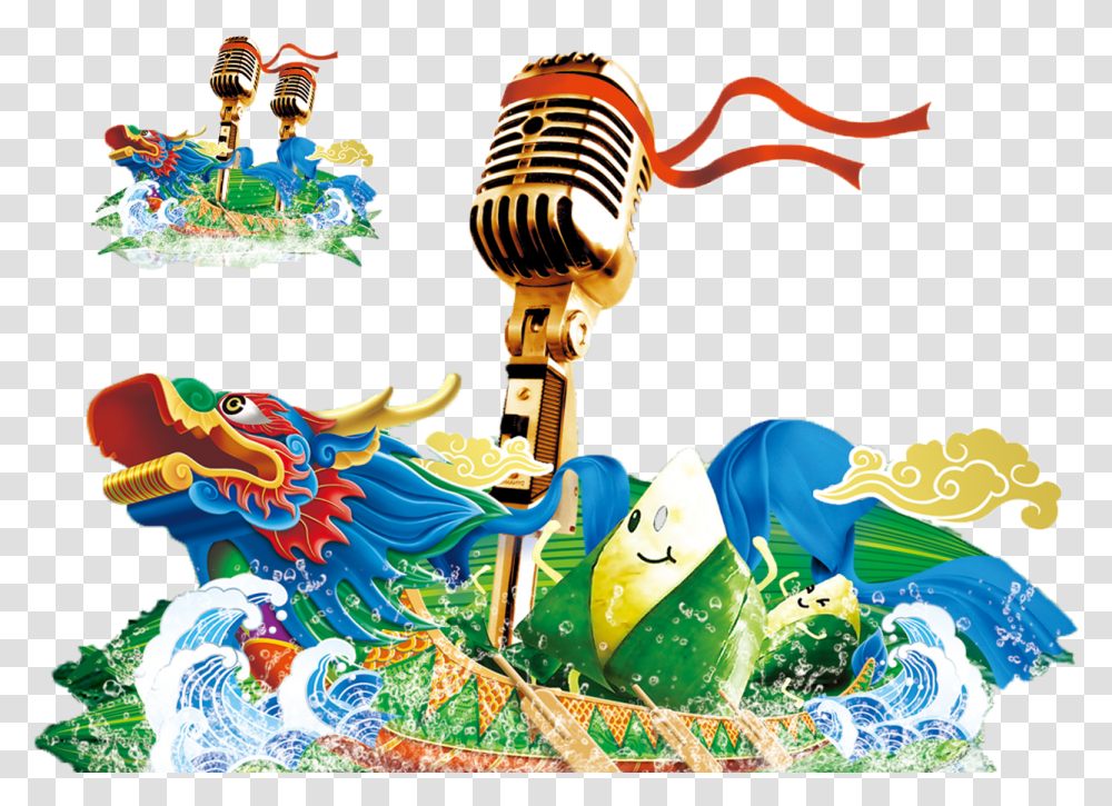 Dragon Vector Dragon Boat, Electrical Device, Microphone, Leisure Activities Transparent Png